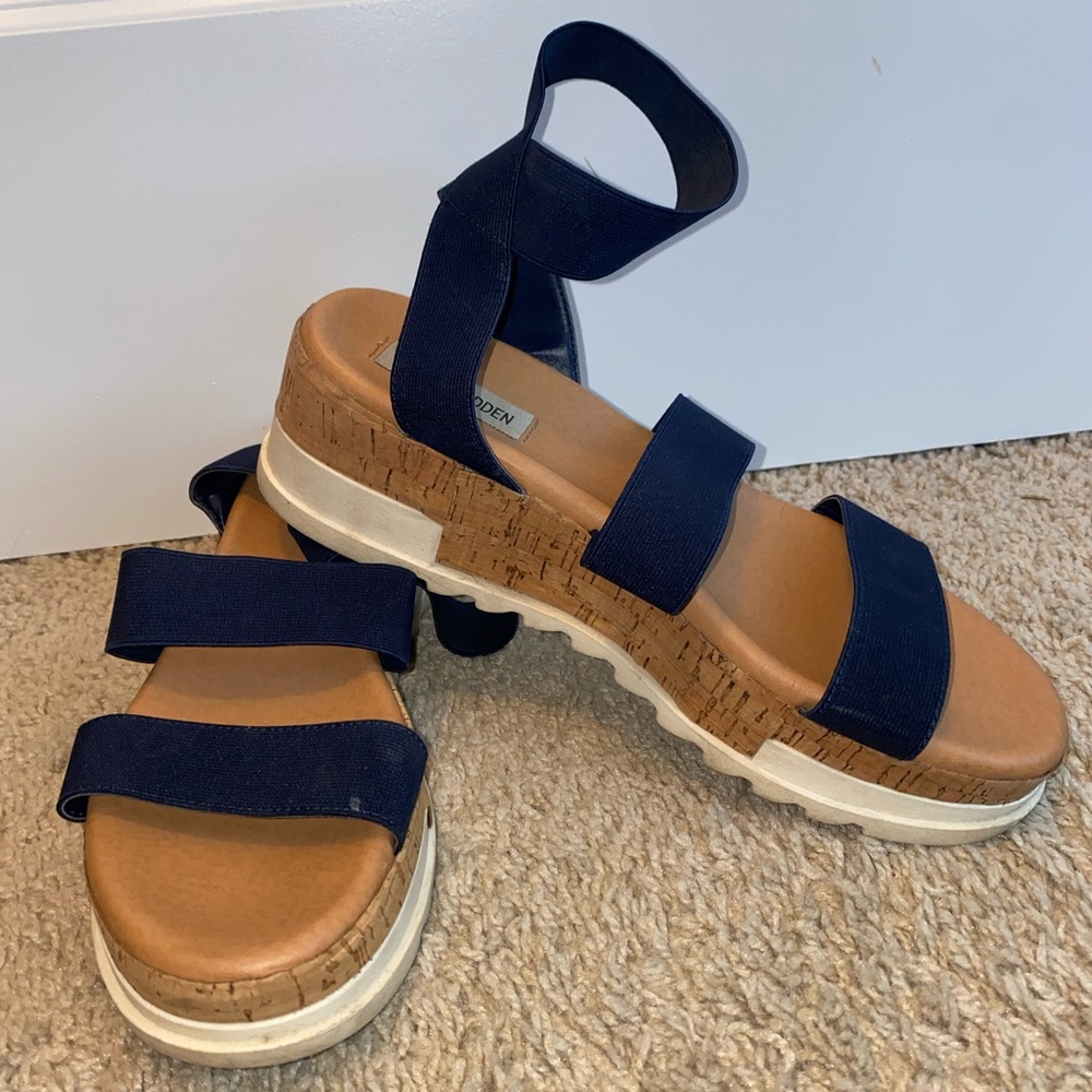 Steve Madden Navy Staply Platform Shoes